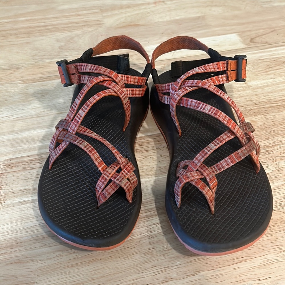 Chaco Womens double strap orange sandals